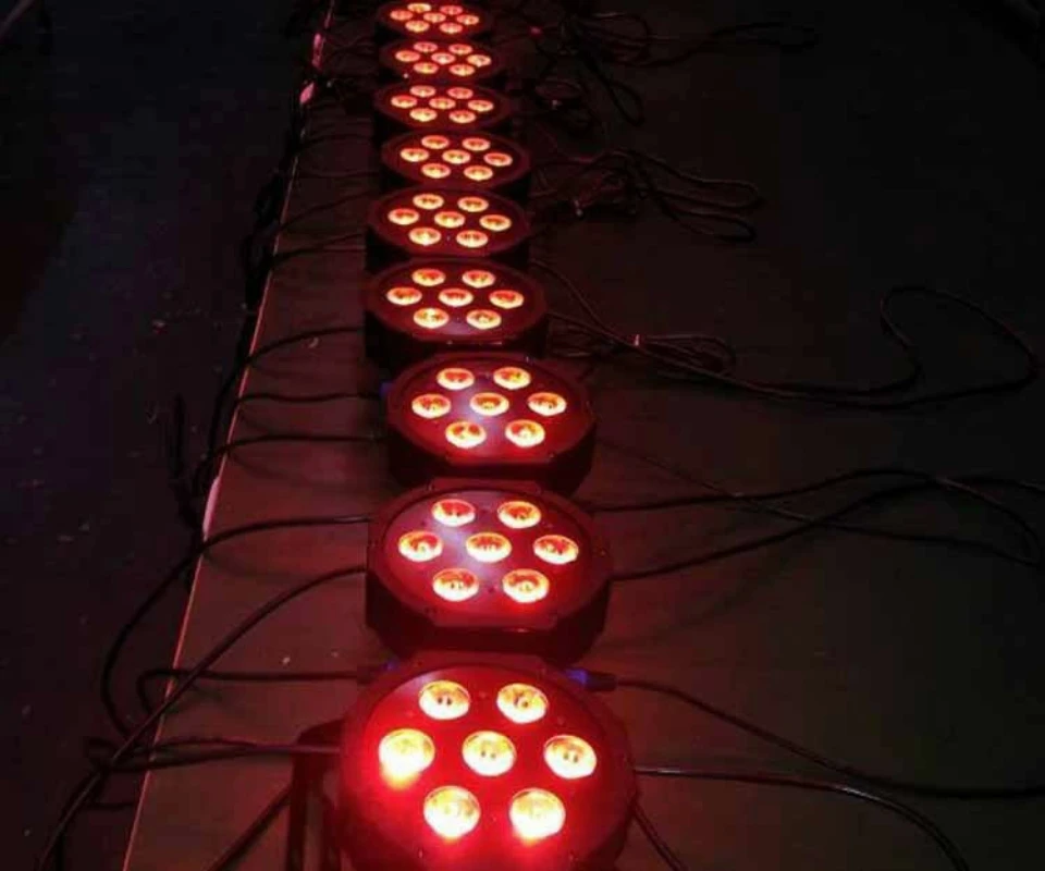 10 шт./Лот ADJ LED par 7x4 Вт RGBW / RGBA 4 в 1 IEC вход/выход тонкий Par38 светильник американский DJ