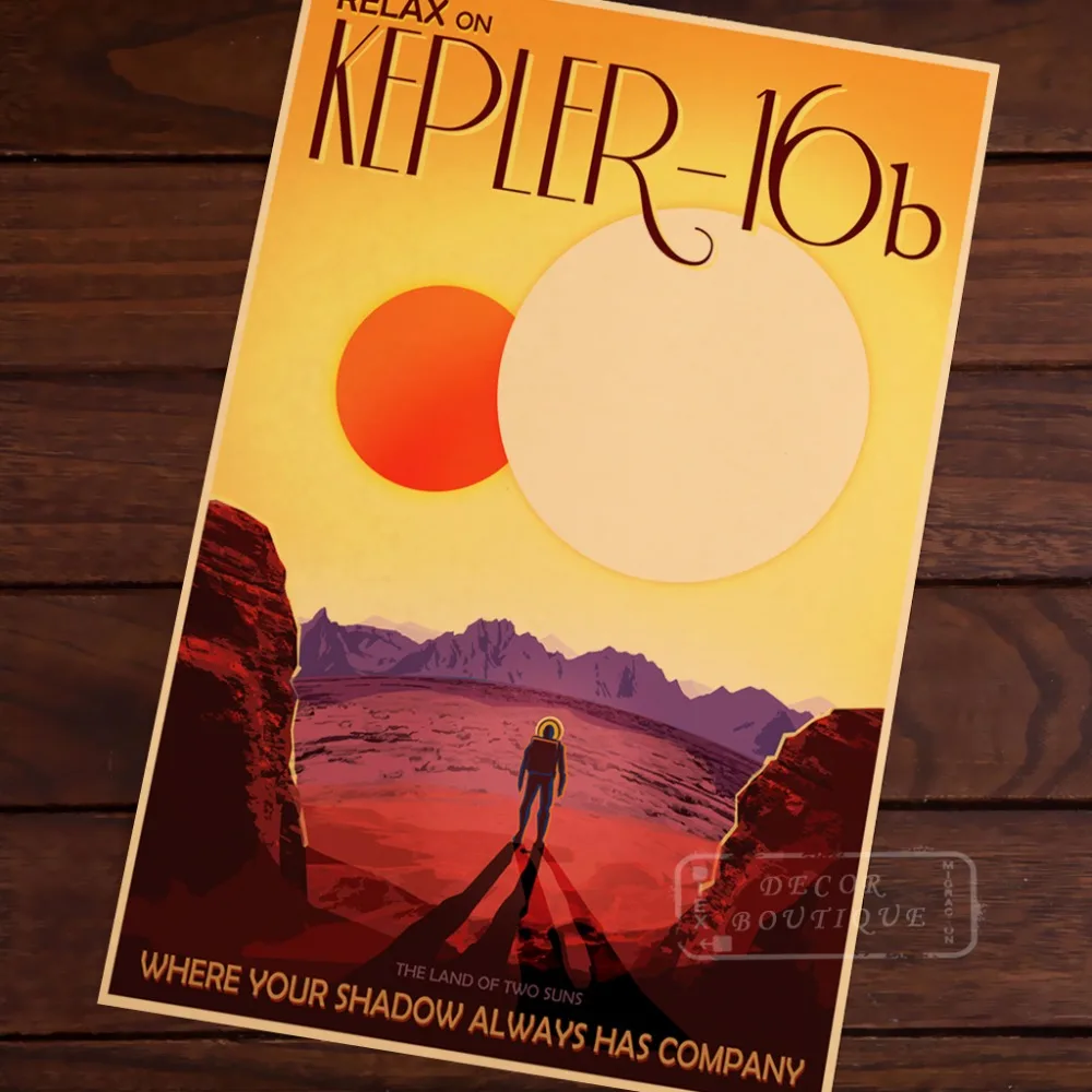 Kepler 16 B Универсальный киплеровский космический корабль Постер Вселенной