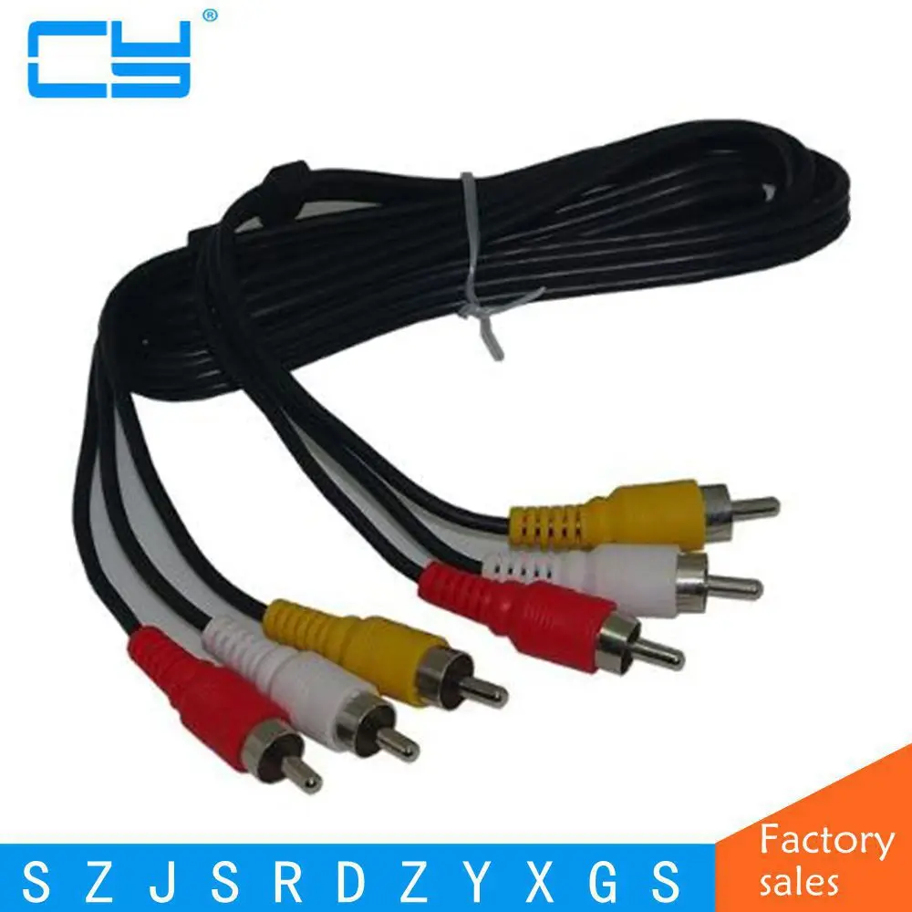Кабель 4FT 1,2 м 3 RCA-RCA 3xrca папа-3X RCA папа кабель 3RCA к 3RCA для DVD
