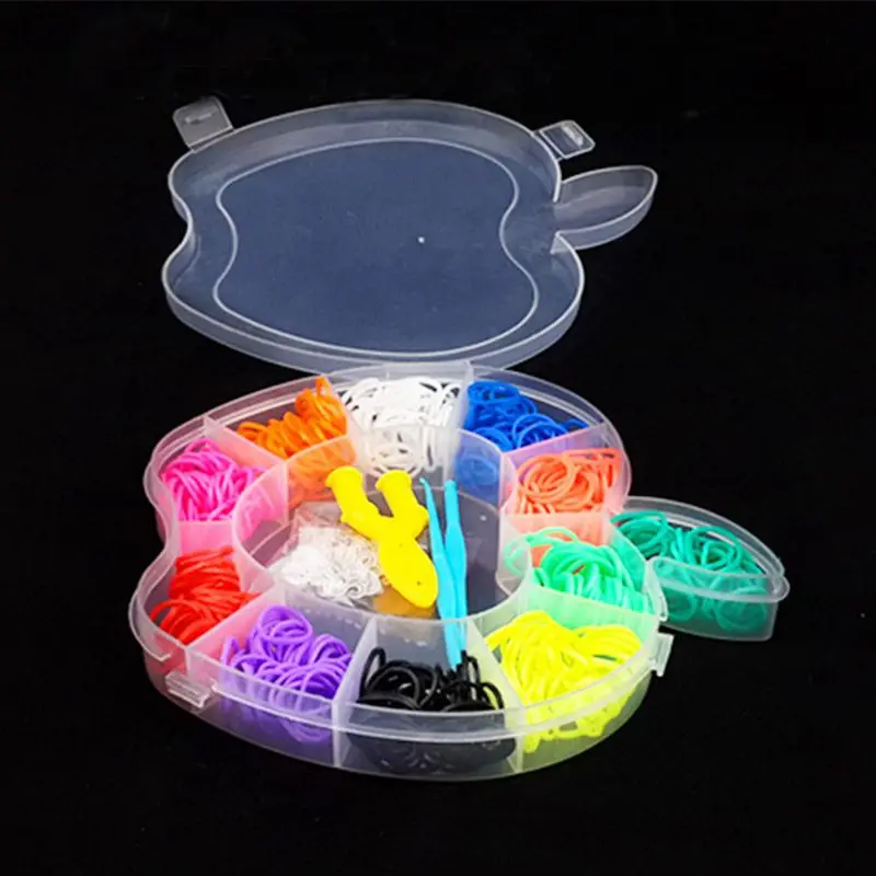 Набор детских резиновых ткацких лент в коробке милые плетеные браслеты разных