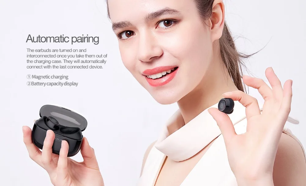 Беспроводные наушники NILLKIN TWS 5,0, Bluetooth, IPX4, водонепроницаемые Bluetooth наушники, 3D стерео беспроводные наушники, двойной микрофон