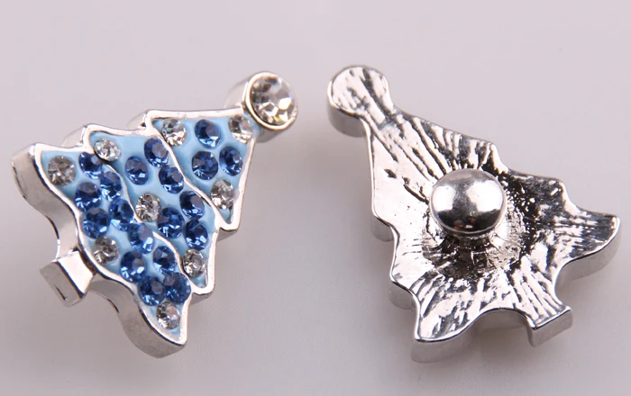 Новинка! Красивая металлическая застежка стразы из глины и рождественской елки 1