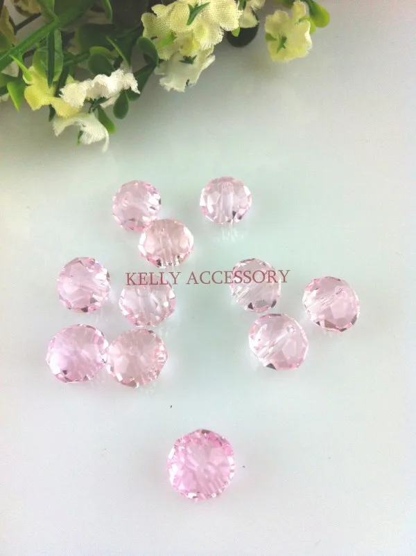 350Pcs/lot 8MM Pink Crystal Rondelle Beads Loose Glass Beads Charm Beads For Jewelry Making Cute Necklace Bracelet DIY Beads