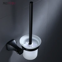 black toilet brush holders aluminum toilet brush holder wall mounted set hardware bathroom cleaning tool holder with glass cup