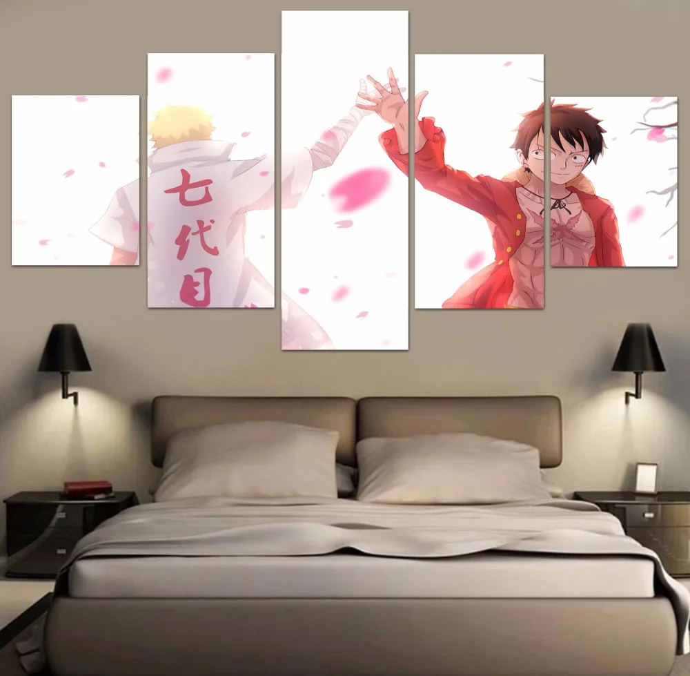 5 шт. Современная HD-печать на холсте искусство Наруто и цельные картины настенное