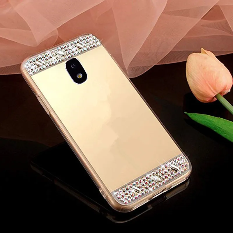 Для Samsung Galaxy A6 A8 plus A7 2018 Хрустальный зеркальный чехол galaxy A5 A3 2017 2016 Grand prime pro G530 A50 M20