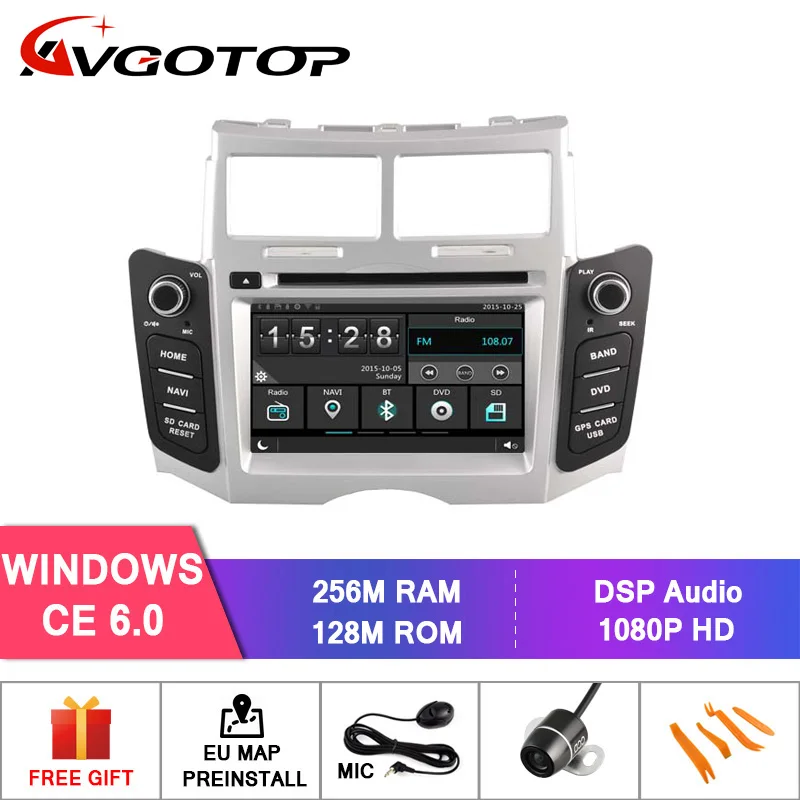 Автомагнитола AVGOTOP мультимедийный проигрыватель с Android 10 WINCE Bluetooth GPS 2 Гб ОЗУ 16 ПЗУ