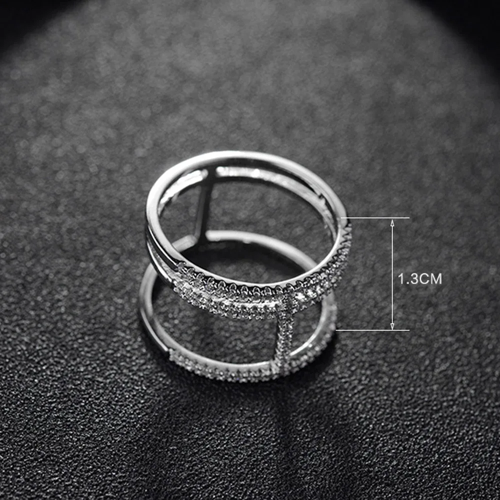 Funmode Последняя мода AAA кубический цирконий паве белые кольца для женщин подарок