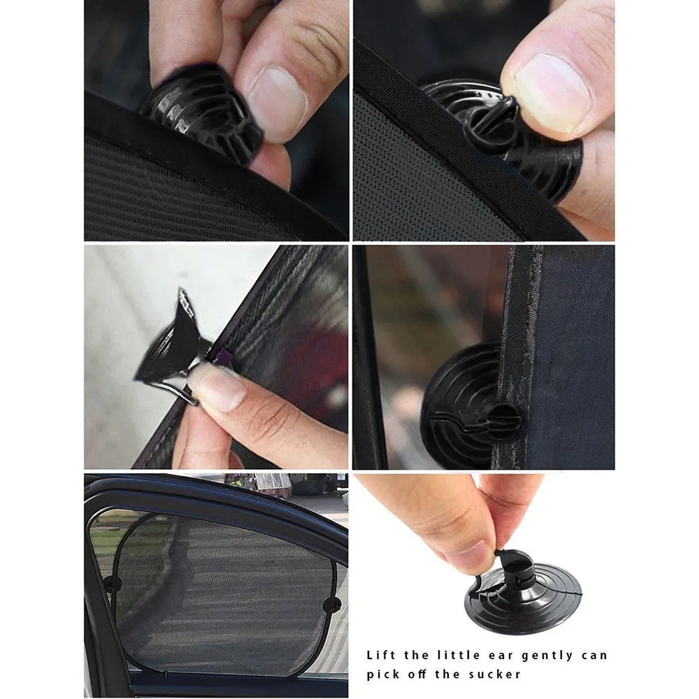 65x38cm 2Pcs Car Side Sun Shade UV Protection Universal Windshield Car Window Sunshade Mesh Sun Visor Protection Car Accessories