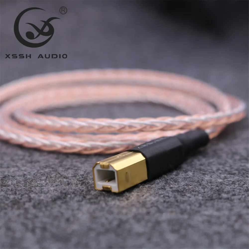 Кабели USB XSSH Audio Сделай Сам OCC 7n Медь Серебро смешанные OFC медный проводник A к B