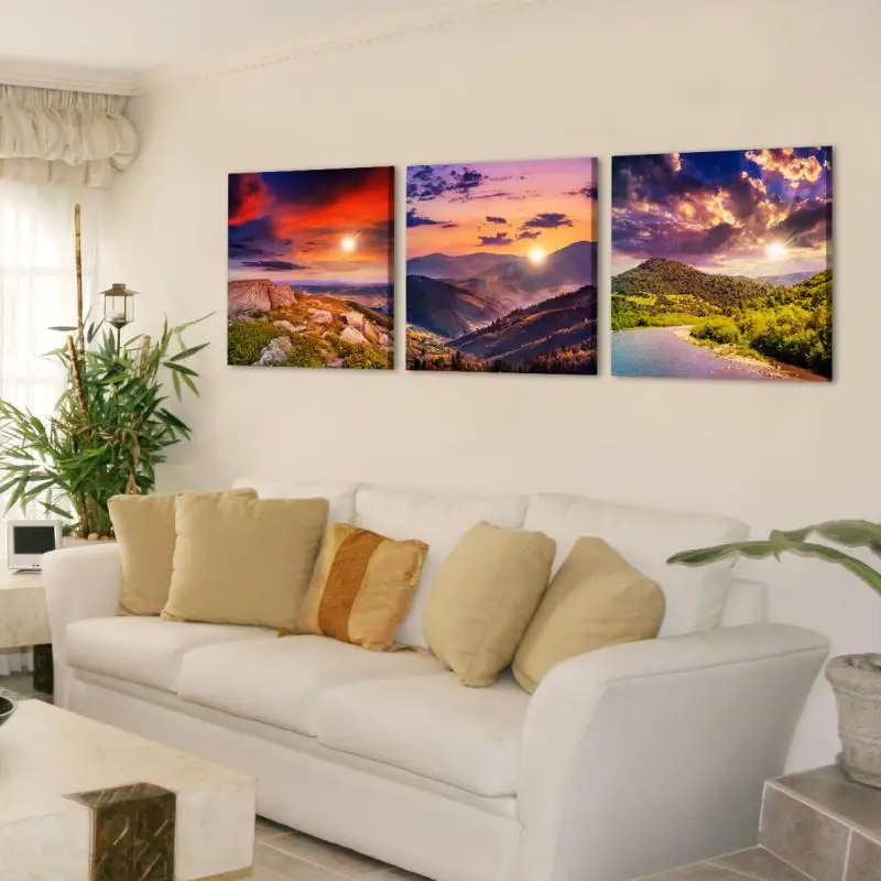 3 шт. Настенная картина с изображением пейзажа солнце|painting|painting nailpaintings of cherry blossom