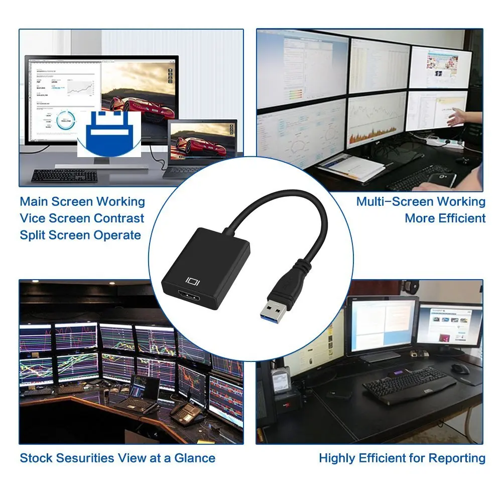Конвертер USB 3 0 в HDMI графический адаптер с 1080 на многоэкранный кабель для ПК