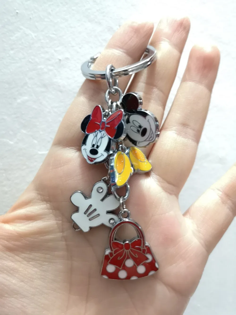 Новинка 1 комплект милый брелок для ключей с Микки и Минни ювелирные аксессуары