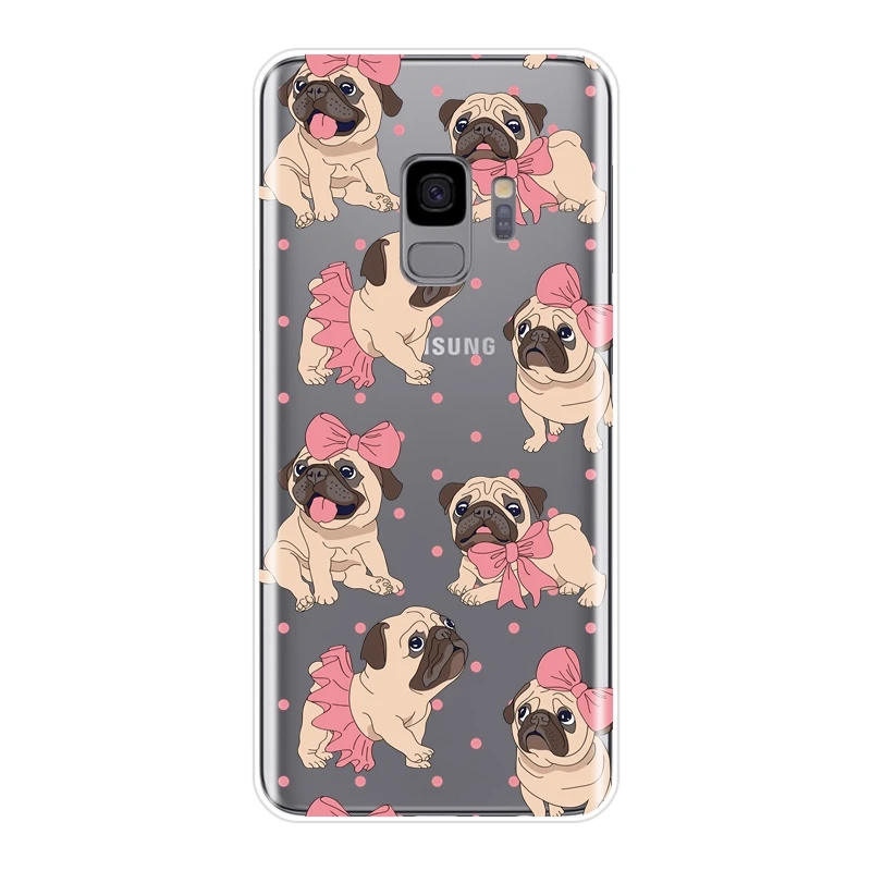 Чехол для samsung Galaxy Note 4 5 8 9, Мягкая силиконовая задняя крышка с Мопсом и французским бульдогом для samsung S8 S9 Plus S5 S6 S7 Edge, чехол для телефона
