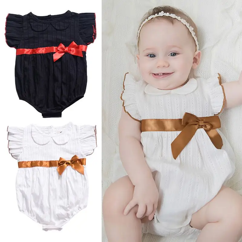 Для новорожденного ребенка однотонный комбинезон с принтом расклешенными