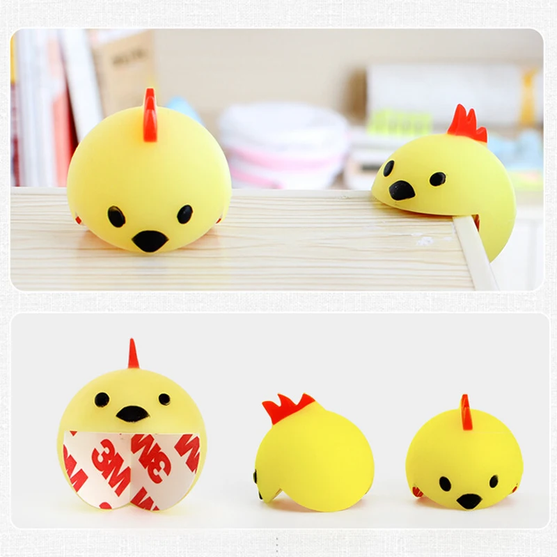 1pc yellow BalleenShiny 1 шт. мультяшный детский безопасный стол, Угловой протектор, силиконовый защитный край, крышка для мебели для детей, детская безопасность - Цвет: 1pc yellow