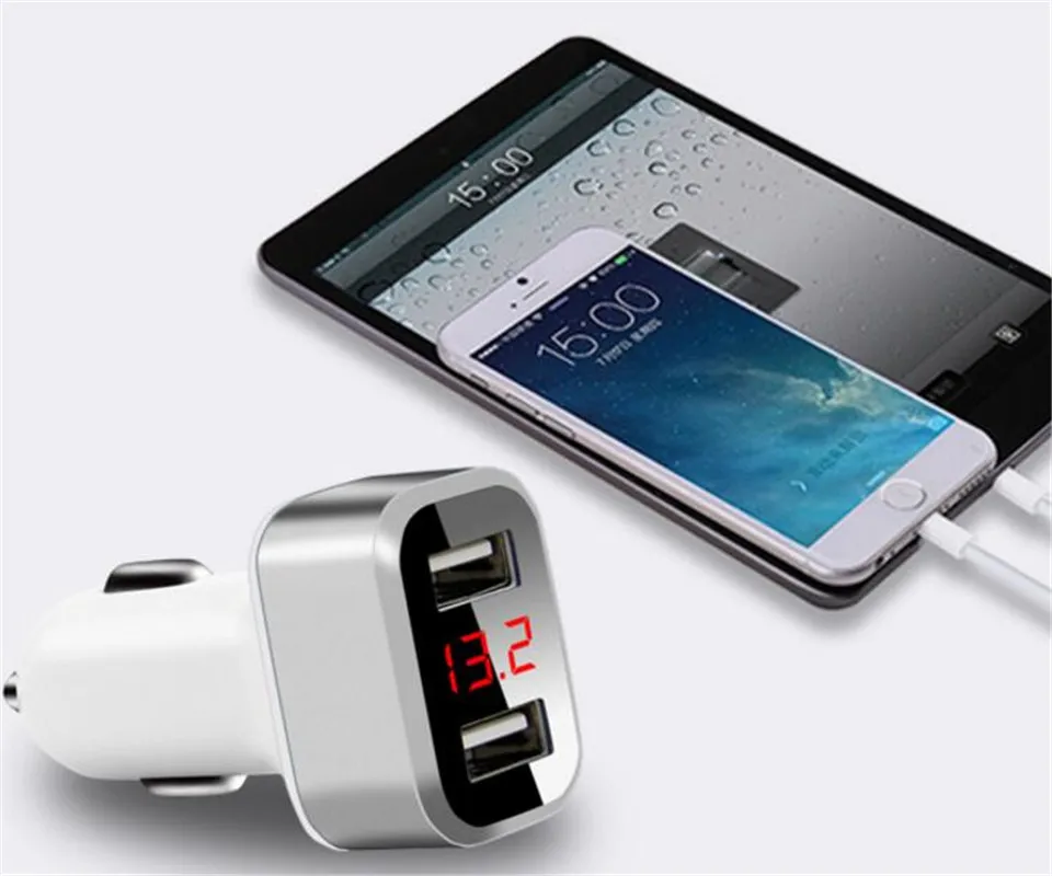 1 шт. общее автомобильное зарядное устройство DC12 24V двойной USB светодиодный