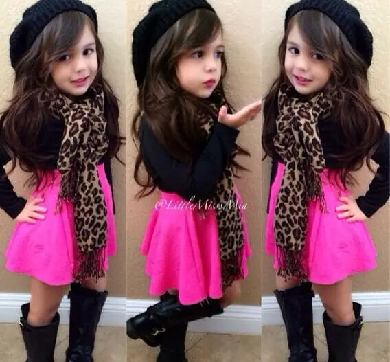 2015 Популярная и новая детская одежда мода для девочек футболка с длинными