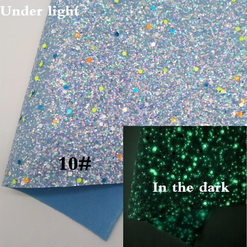 10 Glitterwishcome 21X29 см A4 Размер светится в темноте искусственная кожа, Vinil Para Lazos, искусственная кожа листы блестки листы, GM354A - Цвет: 10
