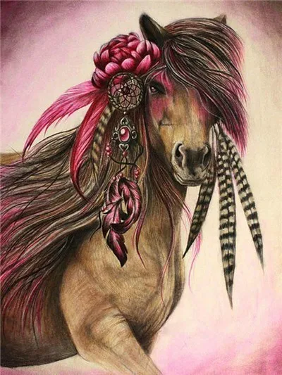 AP4336 Huacan Алмазная вышивка Horse 5D DIY Алмазная картина вышивка крестиком изображение мозаики стразами домашний декор - Цвет: AP4336