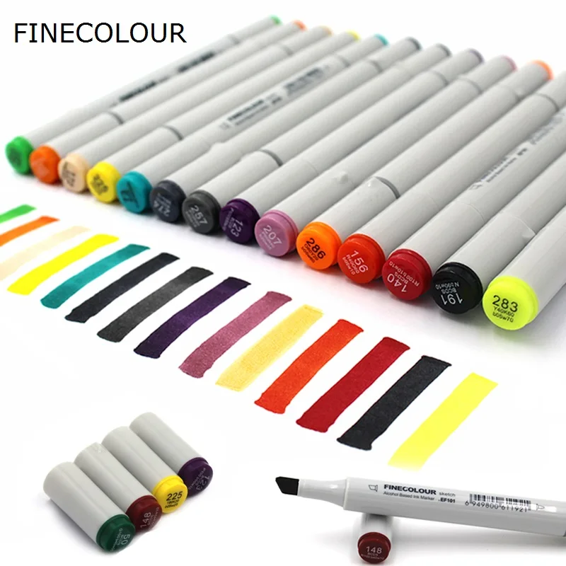 FINECOLOUR 160 Цвета дополнительно на спиртовой основе маркер двуглавый эскиз рисунок