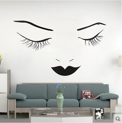 Девочка черно-белые настенные наклейки с карикатурами, творческое оформление для гостиной спальни.