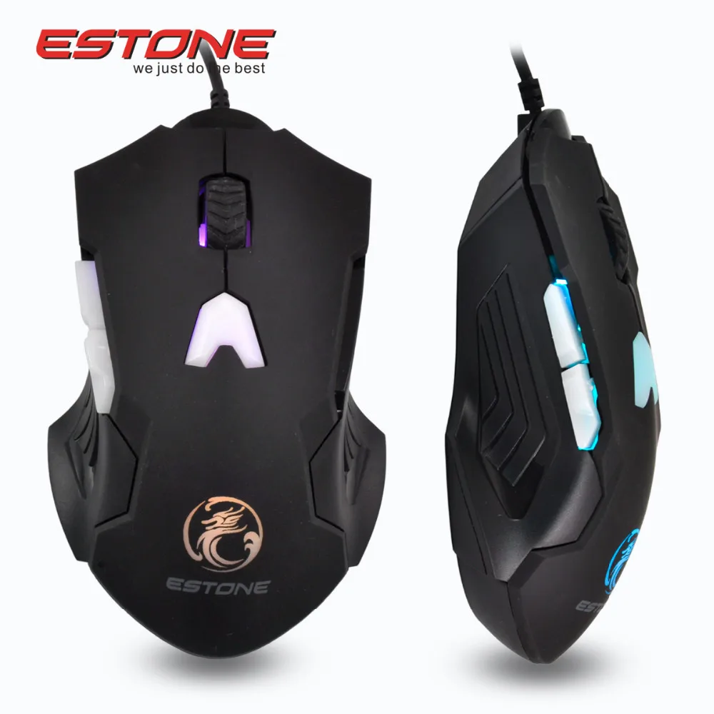 Estone GT700 Профессиональный IMice 6 Кнопок Игровая Мышь 2400 ТОЧЕК/ДЮЙМ СВЕТОДИОДНАЯ