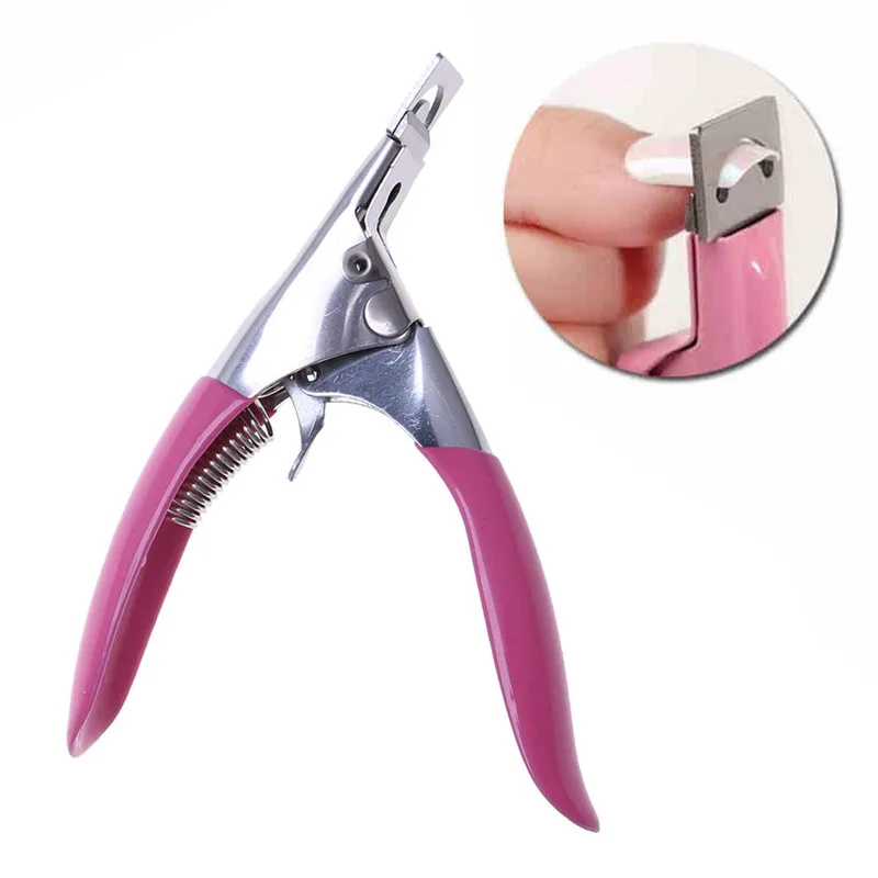 Розовый резак для ногтей акриловый УФ гель инструмент маникюра|nail art edge cutter|false nail