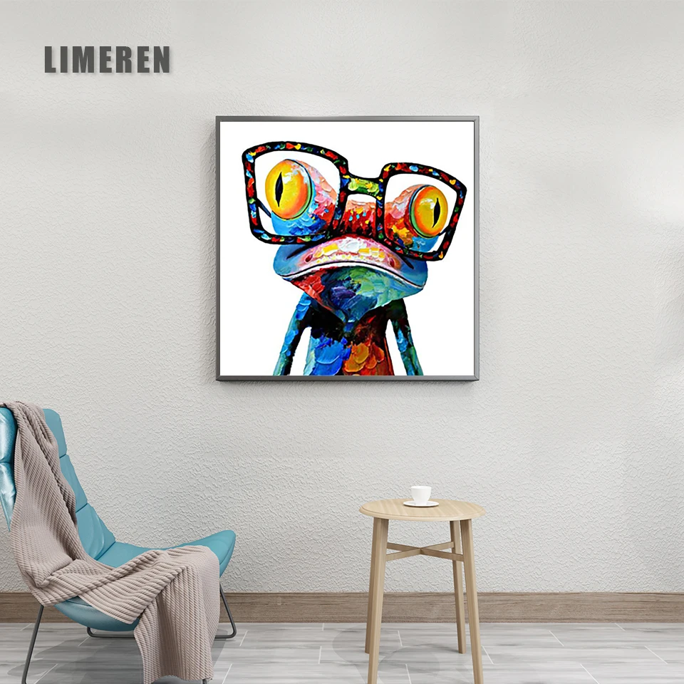 

oil Painting Glasses frog print canvas painting Photo print painting Prints Wall Pictures for living Room Picture PGP92-1