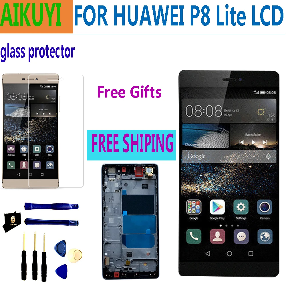 Для HUAWEI P8 Lite жк дисплей сенсорный экран дигитайзер в сборе замена для ALE L21 LITE L04 с