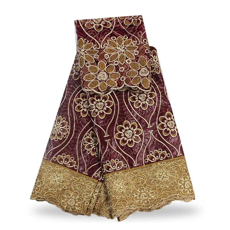 Getzner Brocade Базен Riche заводская цена Африканский кружевная ткань с блузка модная 2