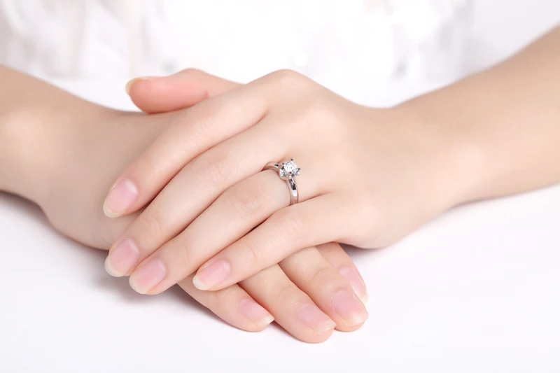 ANI 18K Белое Золото (AU750) обручальное кольцо 0 5 CT сертифицированное I/SI натуральное