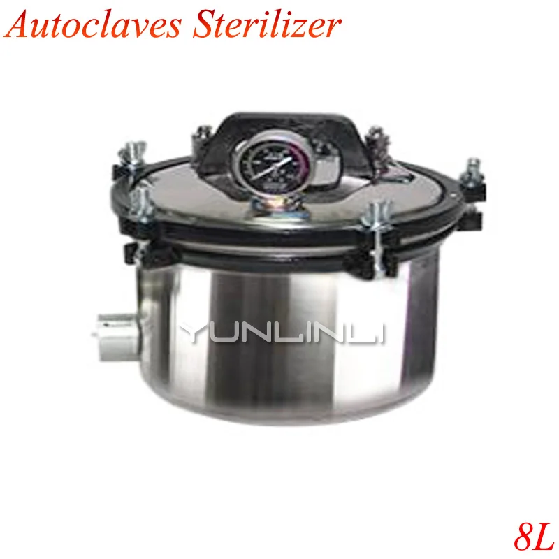 8л стерилизационный Автоклавный горшок из нержавеющей стали портативный паровой