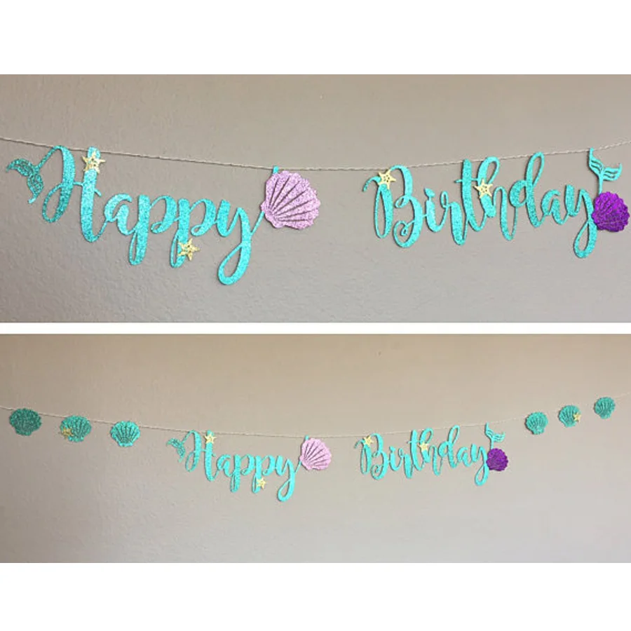 Одноразовый с днем рождения плакат русалкой гирлянда для девочек День Рождения