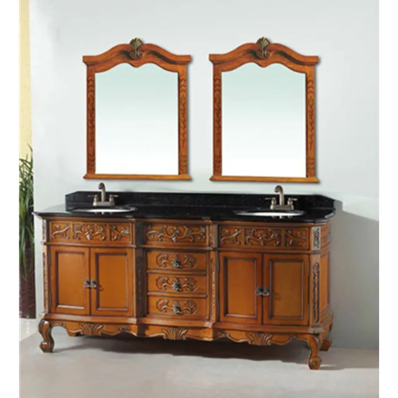 Роскошная двойная раковина для ванной комнаты антикварная мебель 0281|antique bathroom