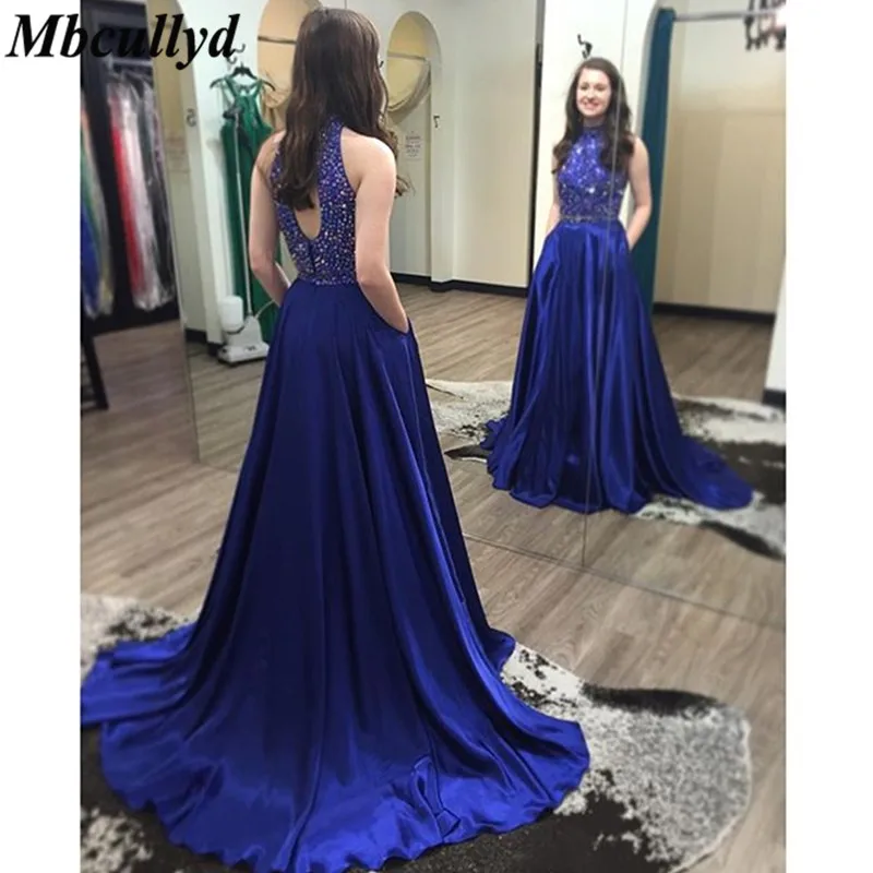 Mbcullyd длинные королевские синие платья подружки невесты Новые Элегантные с