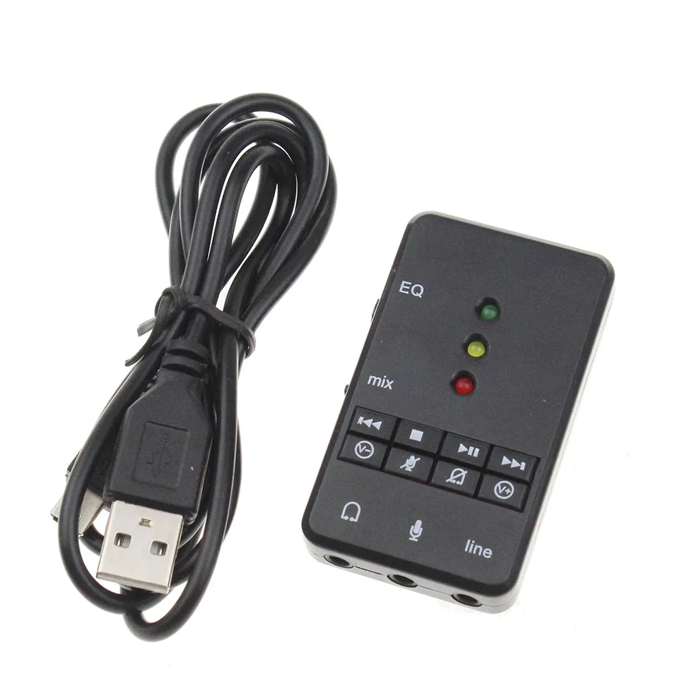 Высококачественная звуковая карта EQ Xear 3D USB 7,1 канальный аудио адаптер со светодиодным индикатором для Windows Vista/XP/7/8/Mac OS/Android