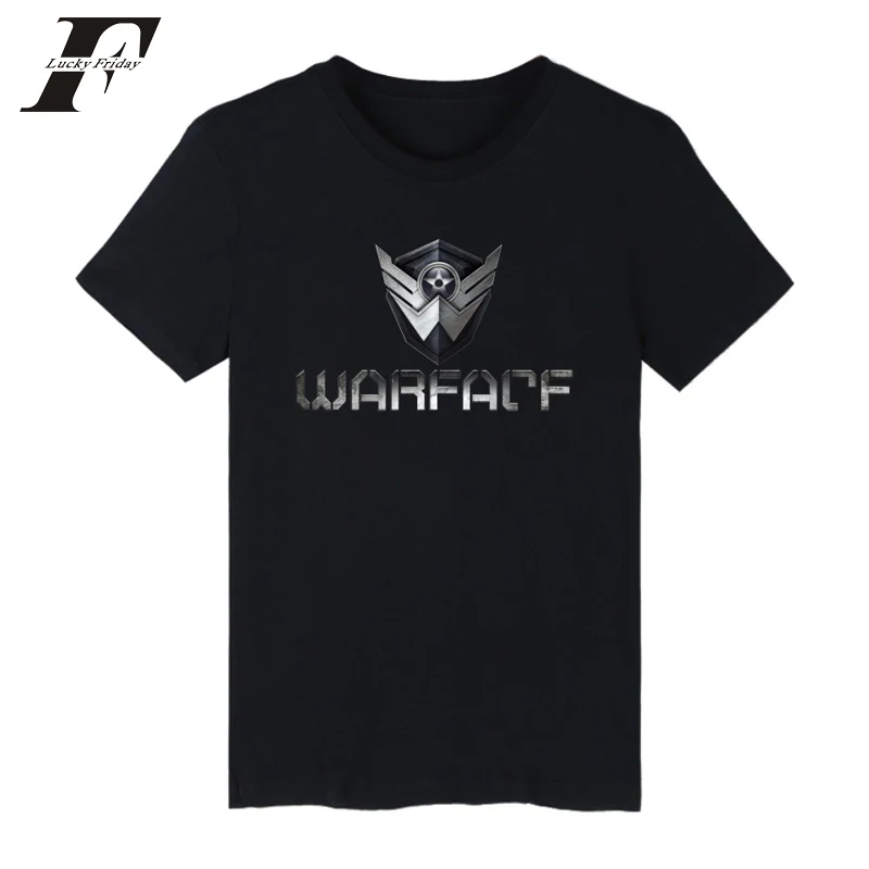 LUCKYFRIDAY Warface футболка для фитнеса мужчин 2017 camisa masculina черная с коротким рукавом