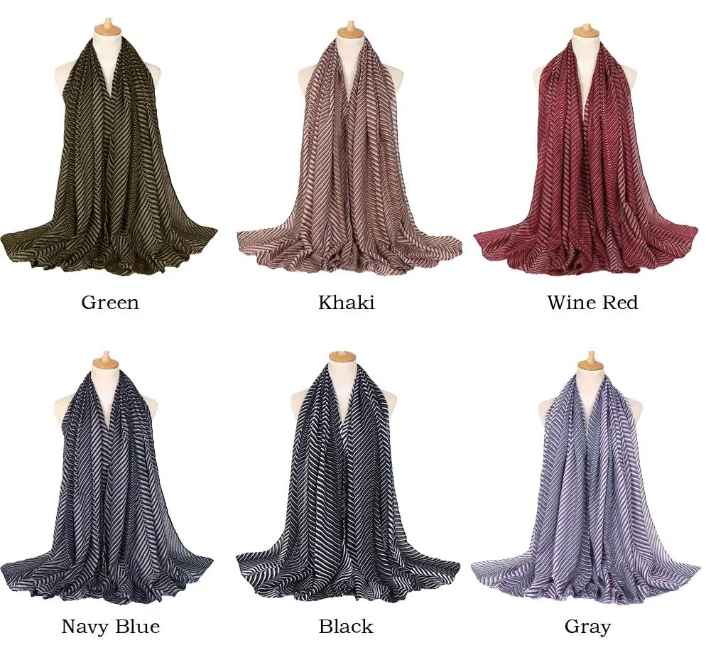 Новинка Женская полоска искусственный мусульманский хиджаб дышащая теплая