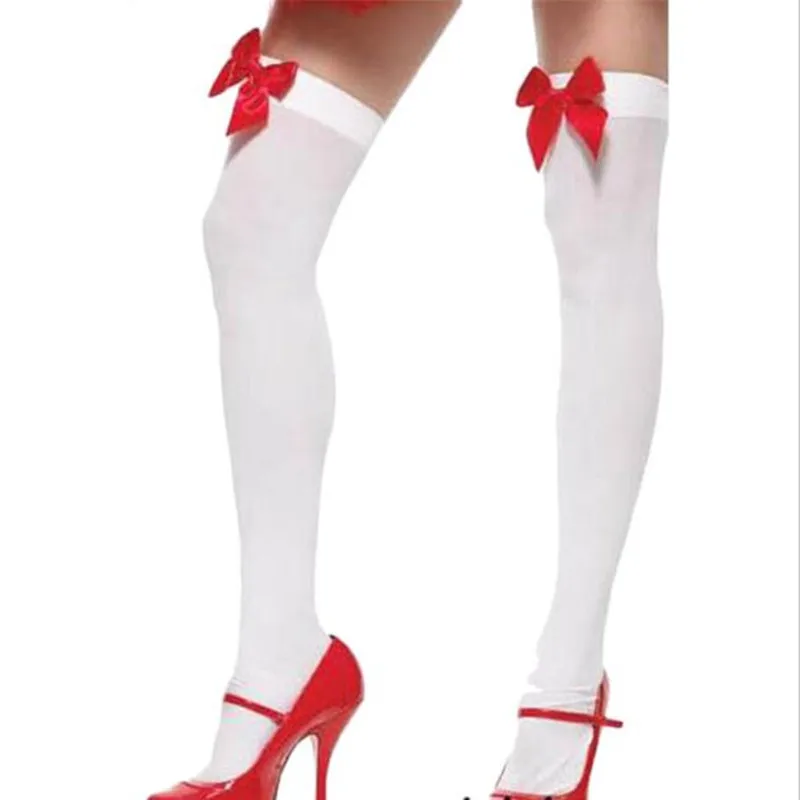 Женские сексуальные чулки с бантом трикотаж выше колена|stockings thigh highs|stockings
