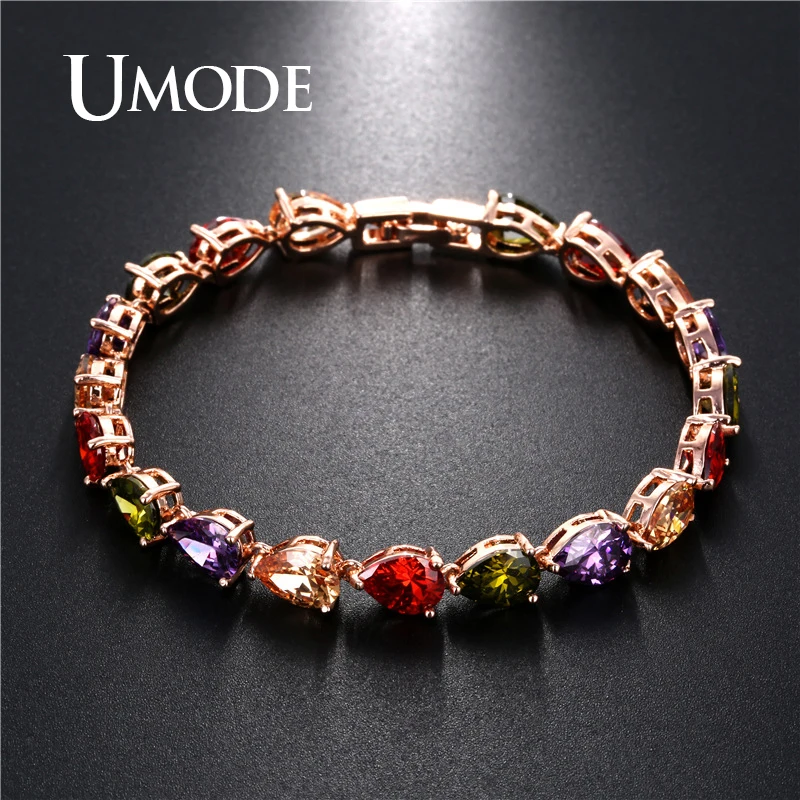 Красочные модные браслеты UMODE с кубическим цирконием свадебные украшения для