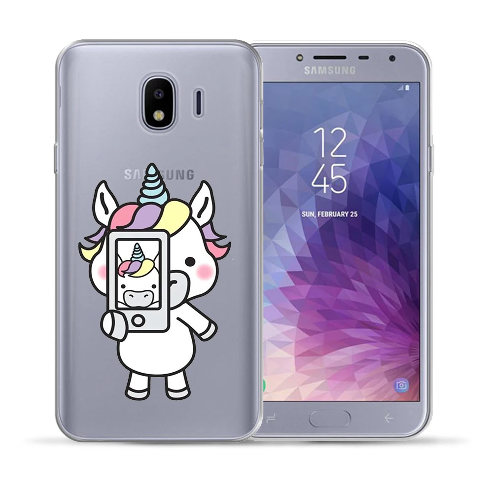 Бегемот Единорог Лошадь чехол для Samsung Galaxy J3 J5 J7 2016 2017 J2 Pro Prime J4 J6 J8 2018 Note 4 5 8 9 M10 M20