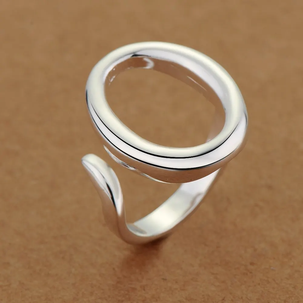 Круглая Регулируемая оптовая продажа 925 ювелирные изделия посеребренное кольцо