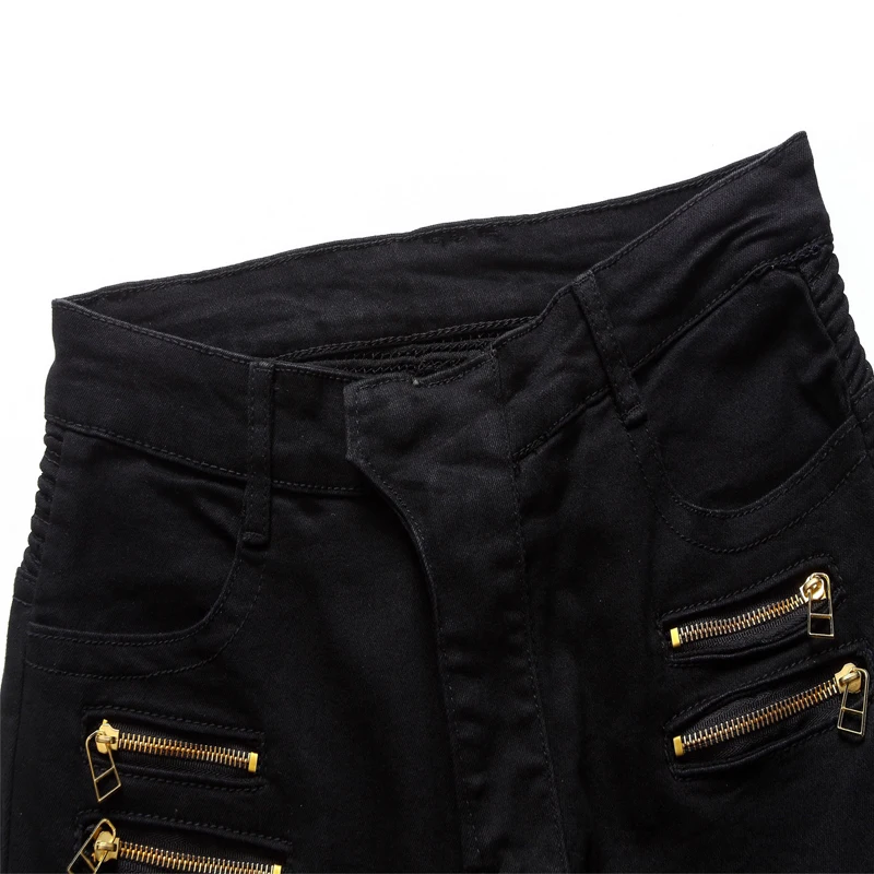 Новое поступление 2018 байкерские мужские джинсы из джинсовой ткани облегающие |