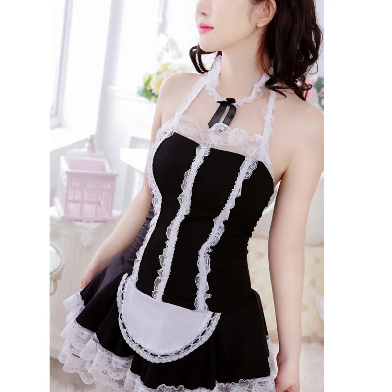 Женское нижнее белье сексуальный костюм французской горничной с открытыми