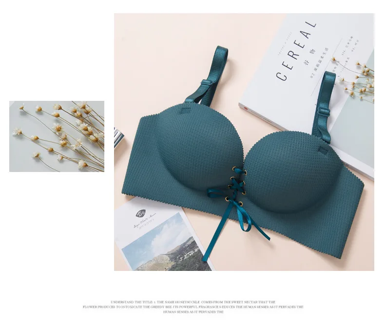 Baharcelin ABC Cup Sexy Wire free Woman Young Girl Smalll Chest Bra French Romantic Gathered Cute Sweet Underwear | Женская одежда