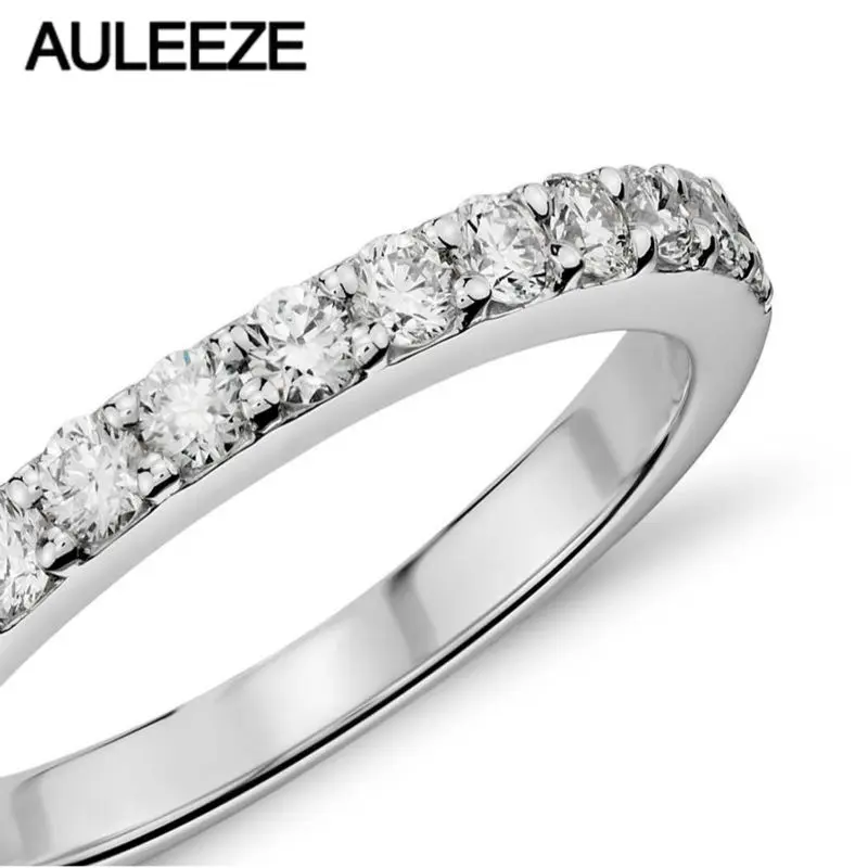 Классические обручальные кольца для женщин Moissanite Lab Grown Diamond 14 K белое золото