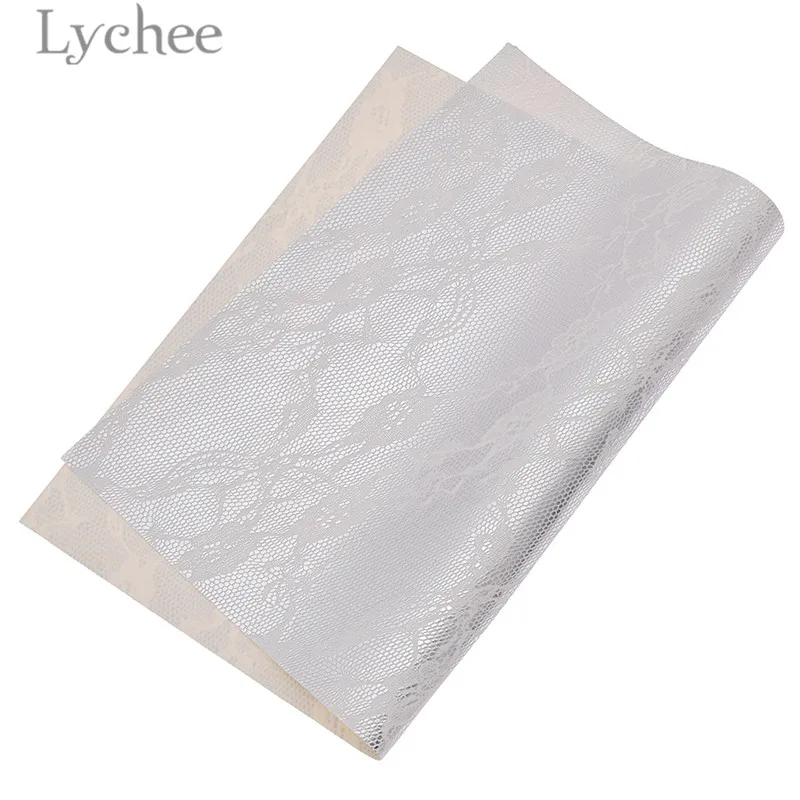 Lychee 29x21cm A4 Lace Flower Embossed Faux PVC Leather Fabric High Quality Synthetic DIY Material For Handbag Garments | Дом и сад