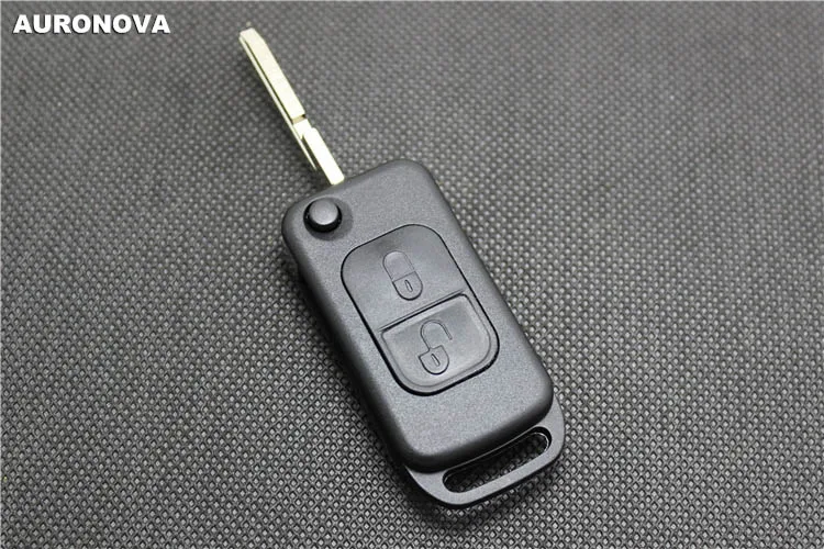 AURONOVA Сменный складной ключ оболочки для MERCEDES BENZ C E S ML W140 2 кнопки большая головка Uncut латунный дистанционный автомобильный чехол для ключей
