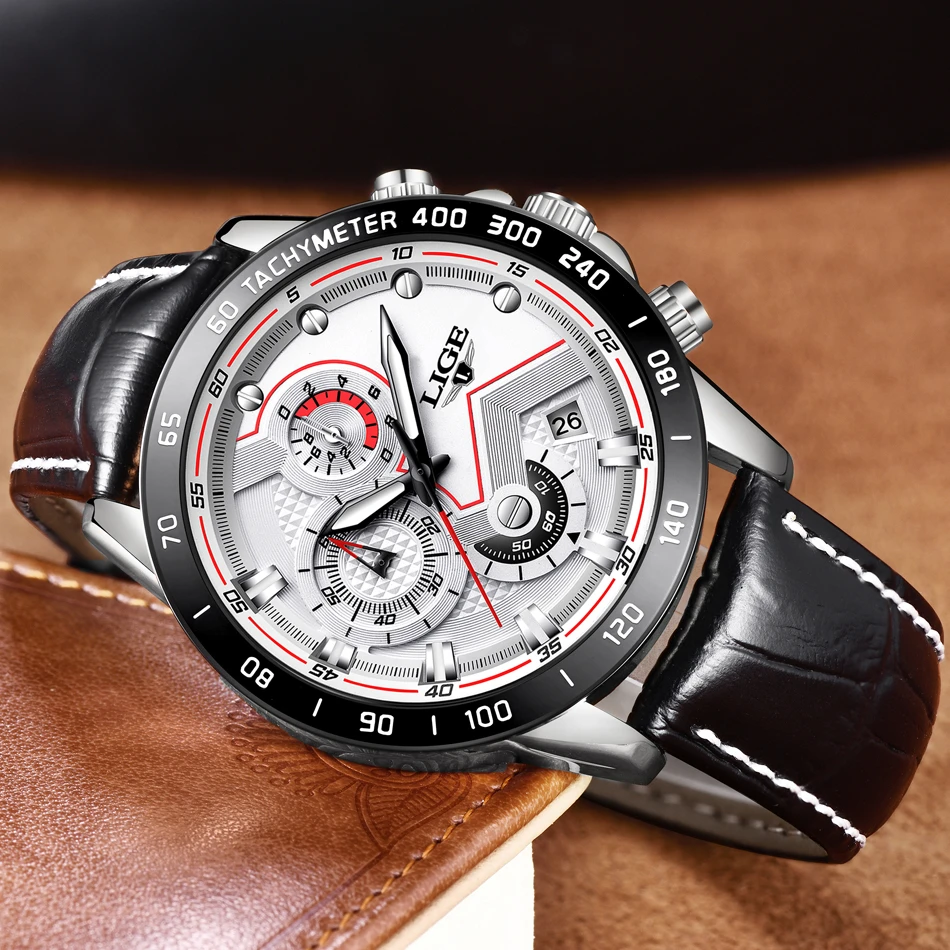 Мужские часы Relojes Hombre, новинка, мужские часы LIGE, топ класса люкс, брендовые модные золотые кварцевые часы, мужские кожаные военные спортивные водонепроницаемые часы